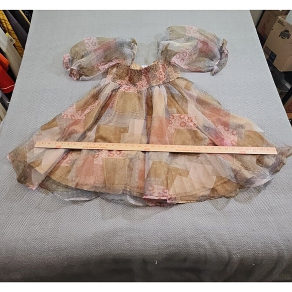 Fab'rik Fiarycore Empire Waist Dress Size Large Fall Colors Bubble Sleeves Y2K - Picture 11 of 14